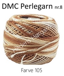 DMC Perlegarn nr. 8 farve 105 brun multi